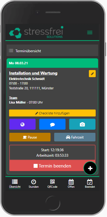 Zeiterfassung App Gebäudereinigung