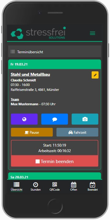 Zeiterfassung App Gebäudereinigung