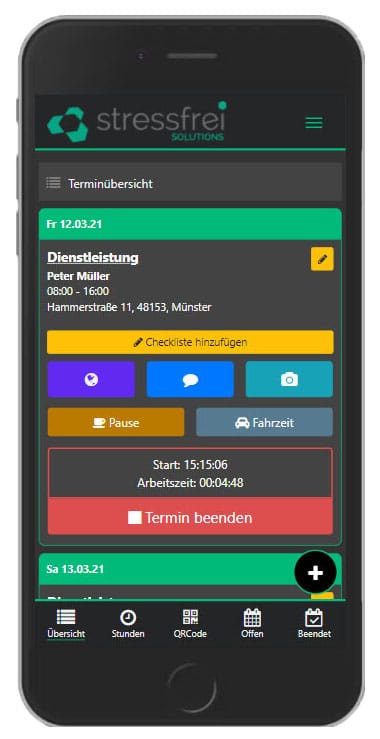 Elektronische Zeiterfassung Handy